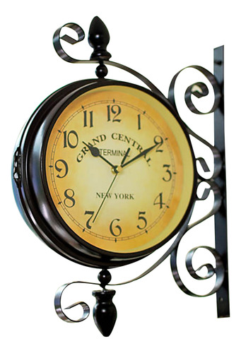 Reloj De Pared Vintage De Doble Cara Decorativo De Hierro