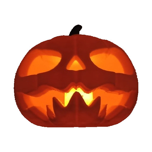 Calabaza Caramelera Halloween Plástica Con Luz Led 25cm 3d