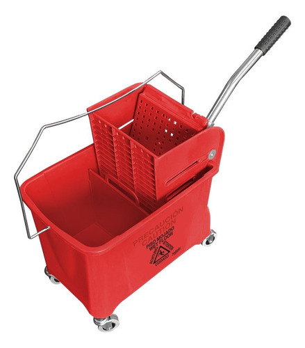 Cubeta Con Exprimidor 20l Color Rojo