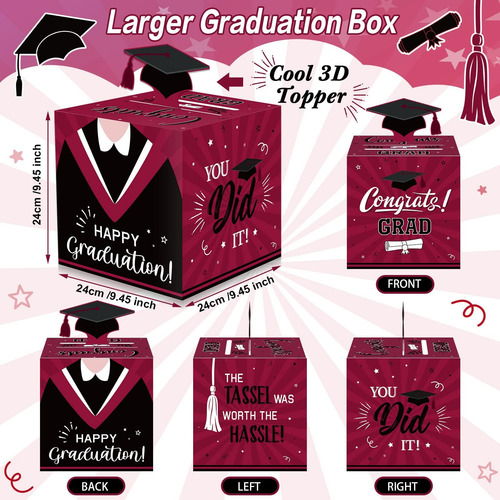 Caja De Tarjetas De Graduación Grande De 2025 Con Tarjetas D