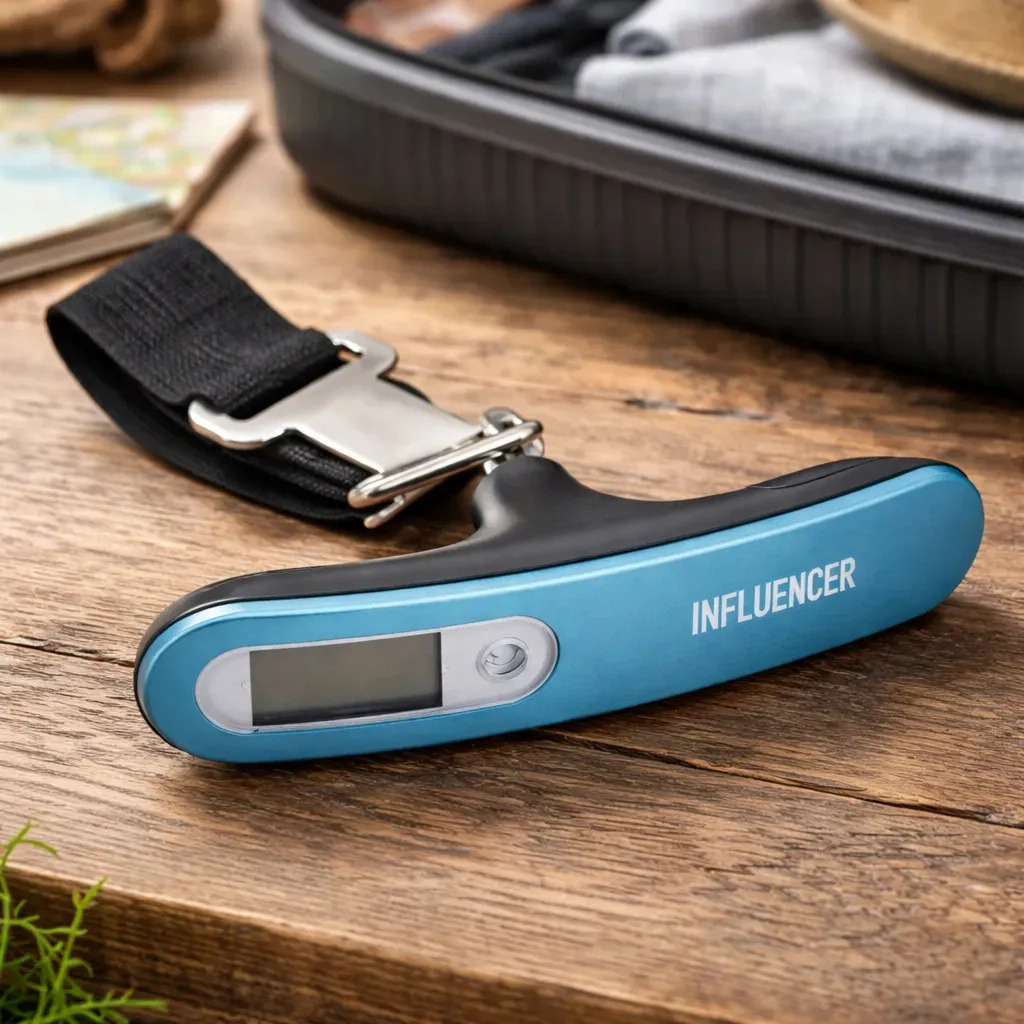 Balanza Para Equipaje Digital Influencer Portátil + Pila Azul Acero