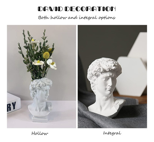 Estatua Griega David Busto Fazhongfa 16.5 Cm Decoración Hoga Blanco