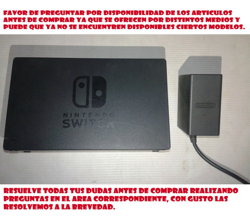 Vendo Cargador Y Dock Originales Para Switch Preg. Disp (Usado)