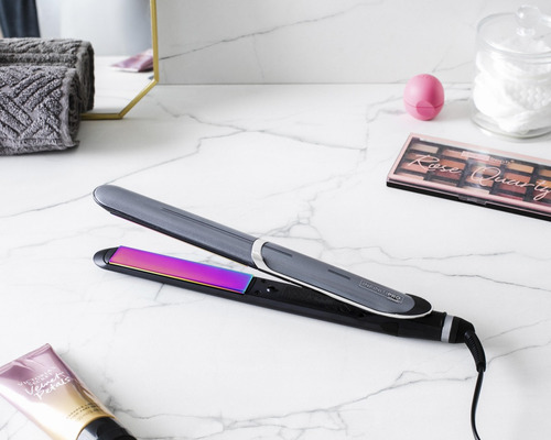 Plancha Conair Titanio Tornasol Acabado Profesional Gris