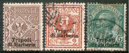 Trípoli Ocupación Italiana 3 Sellos Trípoli Di Barberia 1910