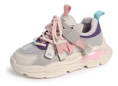 Zapatillas Niños Malla Simple Color Blocking Casual Running