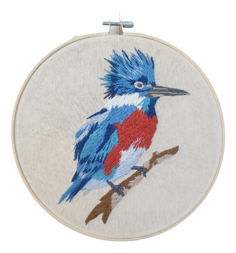 Kit De Bordado Pájaro Chileno Martín Pescador