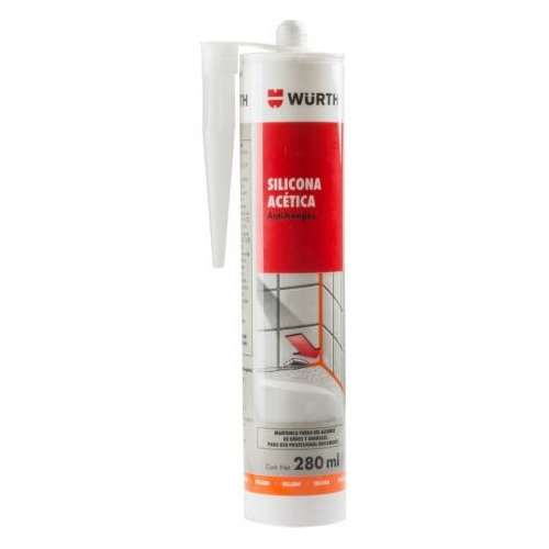 Silicona Acetica Basica Blanca 280ml Wurth Antihongos