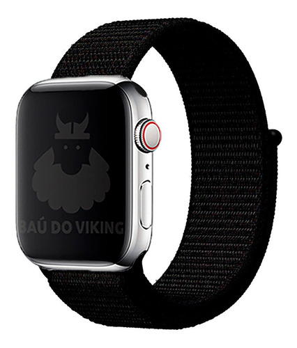 Pulseira Nylon Loop Sport Compatível com Apple Watch Preto-absoluto 42/44/45/49mm