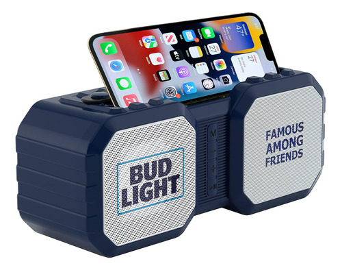 Bud Light Altavoz Bluetooth Resistente Con Soporte Para Tel. Color Azul
