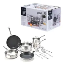 Comprar 3 Pza Batería De Acero Inoxidable Member's Mark Con 15 Pzas
