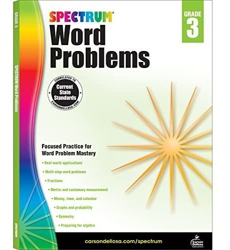 Book : Spectrum Word Problems Grade 3 Math Workbooks,...