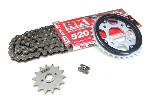 Kit Transmision Acero Honda Cb 250 Con Cadena Rk Reforzada 