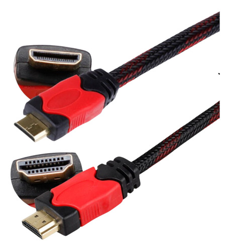 Cabo Adaptador Mini Hdmi 4k 1,50m Reforçado Nylon Kit 2 Un