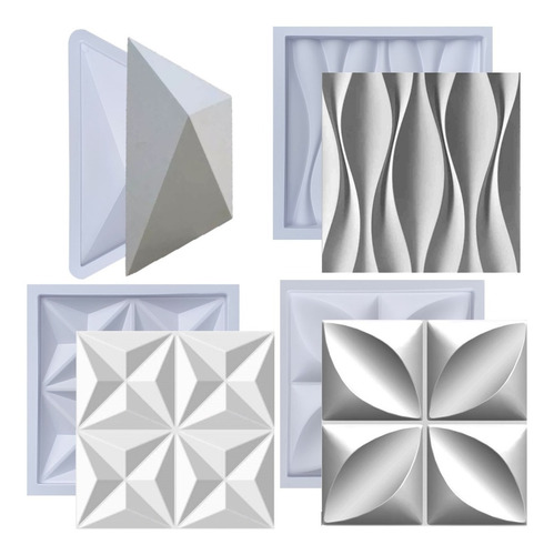 Formas Molde De Gesso 3d Abs Kit Placa Cimento Plástico 