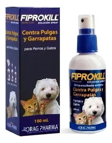 Fiprokill Spray Anti Pulgas/garrapatas 100 Ml Gatos Y Perros