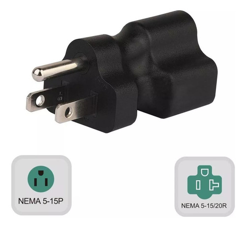 2×convertidor Enchufe 15a A 20a Nema 5-15p A 5-15r/5-20r 20