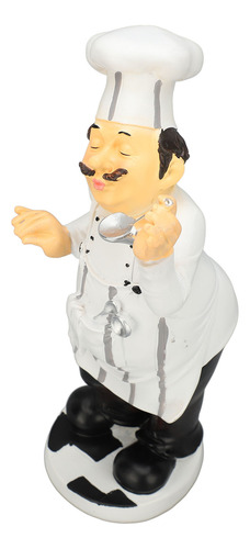 Estatueta Francesa Chef Sculpture Em Resina 3d Decorativa En