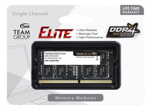 Memoria Ram Team Group Elite Ddr4, 3200mhz, 8gb, So-dimm