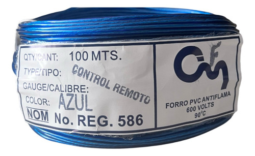 Rollo De Cable Cysamex Remoto Cal.18 Azul 100 Metros
