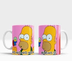 Taza De Ceramica Homero No No No, Bueno Si