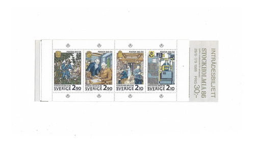 Suecia 1986 Expo Filat. Estocolmo Serie Mint 1381/84 Carnet 