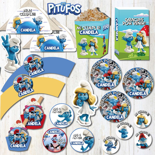 Kit Imprimible Cumple Los Pitufos Personalizado