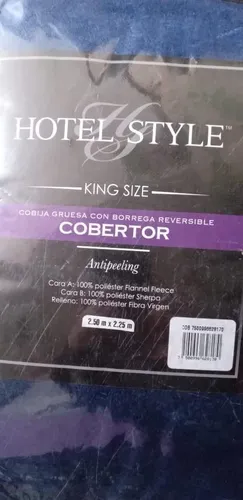 Cobertor King Size Reversible Con Borrega Hotel Style Verde