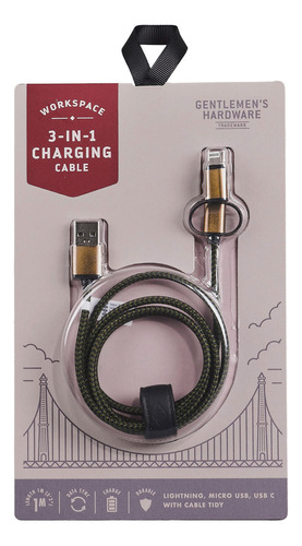 Gentlemen's Hardware Cable De Carga 3 En 1, Conector Lightni