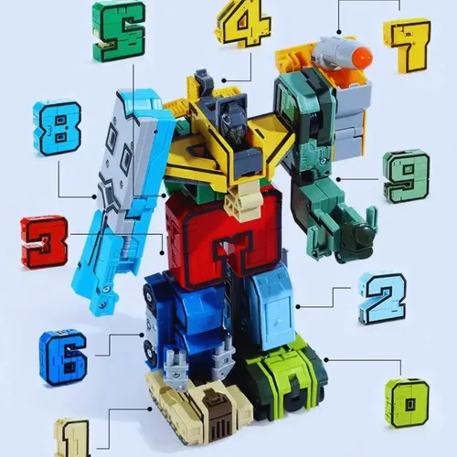 Kit Brinquedo Didáticos Robôs Números Transformers Educativo