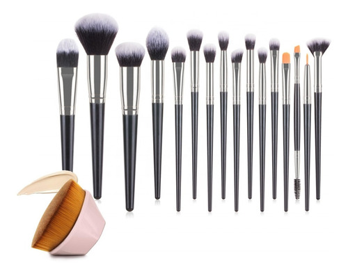 Maquillali Set 16 Brochas Para Maquillaje Más Brocha De Base