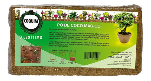 6 Pó Coco Magico Rende 48l Vaso Orquídea Lírio Rosas Jardim