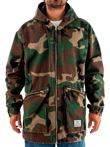 Dc Campera C/capucha Lifestyle Hombre Mar Verde Camo Ras