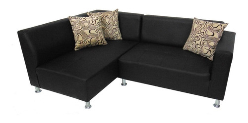 Imagen 1 de 2 de Sofa Modular En L Mita Izquierdo Ecocuero Negro