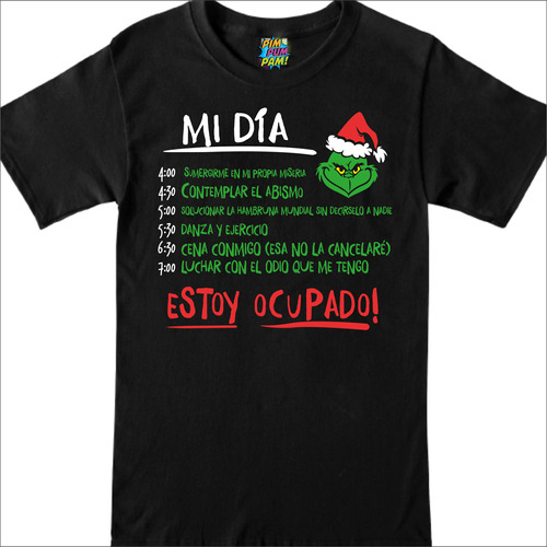 Remeras De Humor Para Navidad Con La Agenda De El Grinch