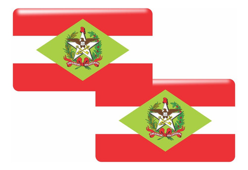 Adesivos Bandeira Santa Catarina 02 Unidades Resinada Relevo