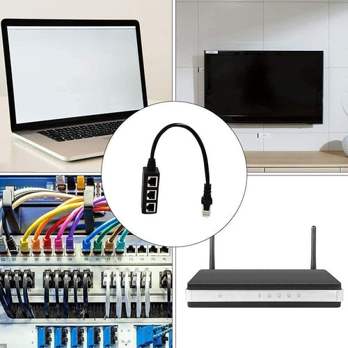 Rj45 1 A 3 Puertos Divisor De Red Ethernet Lan / Extensor