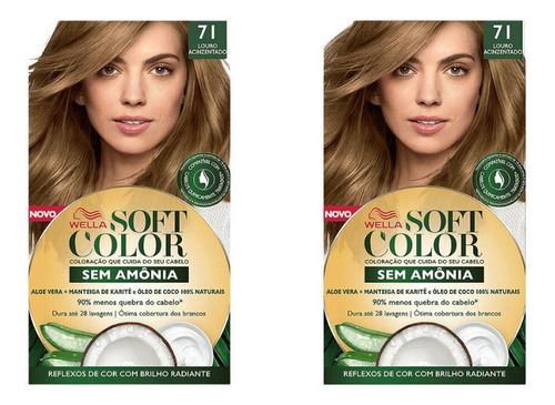  Coloraçao Soft Color 71 Louro Acinzentado - Kit C/2un