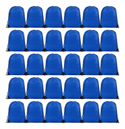 Bols0s De Cordón Ikayas Paquete De 30 Bolsas Azules Con Cord