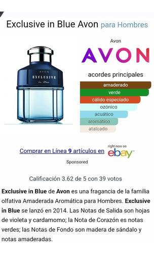 Fragancia Masculina Exclusive In Blue - mL a $1000