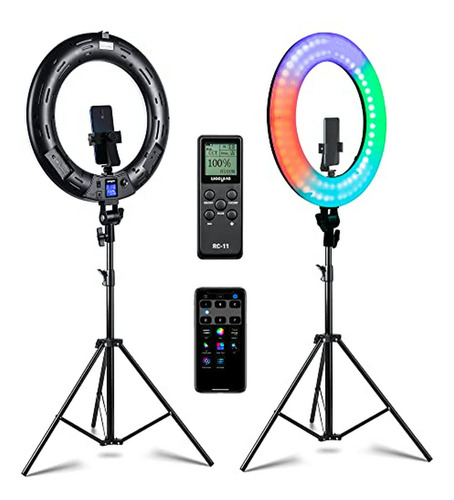 Kit De Luz Anillo Rgb De 18  Con Soporte, 2500k-8500k Led Aj