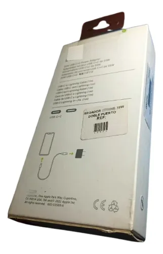 Cargador Potente Tipo Ligthning A Tipo C X 2 Puertos 35watts