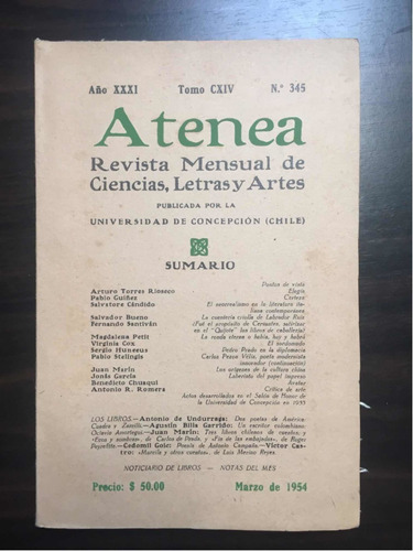 Revista Atenea 345 Mar 1954