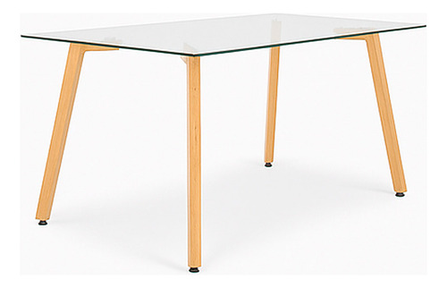 Mesa De Comedor Tap Tapa De Vidrio 160x80cm Natural