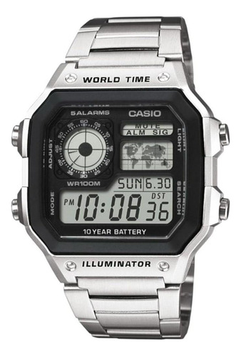 Reloj Digital De Acero Inoxidable Casio Ae1200whd-1a Para Ho