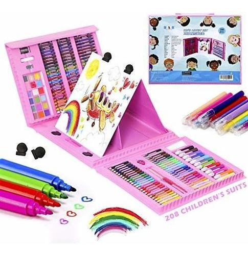 H & B Kids Art Supplies 208 Piezas De Pintura Y Dibujo Case,