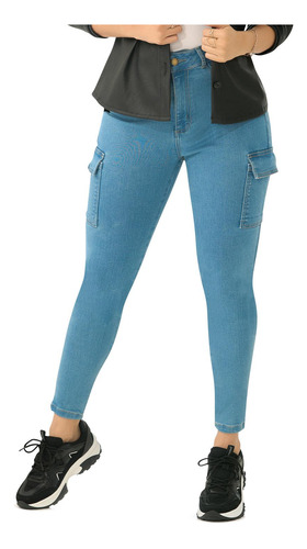 Jean Cargo Andrea Azul Para Mujer Croydon