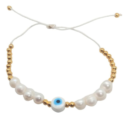 Pulsera De Hilo Con Perlas Naturales