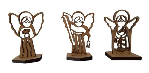 Imagen 10 de 10 de Set De 3 Piezas Recuerdos/bautizo/comunión/toda Ocasión/ Mdf