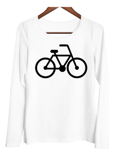 Remera Mujer Ml Bicicleta Logo Simple Estampado Ruedas